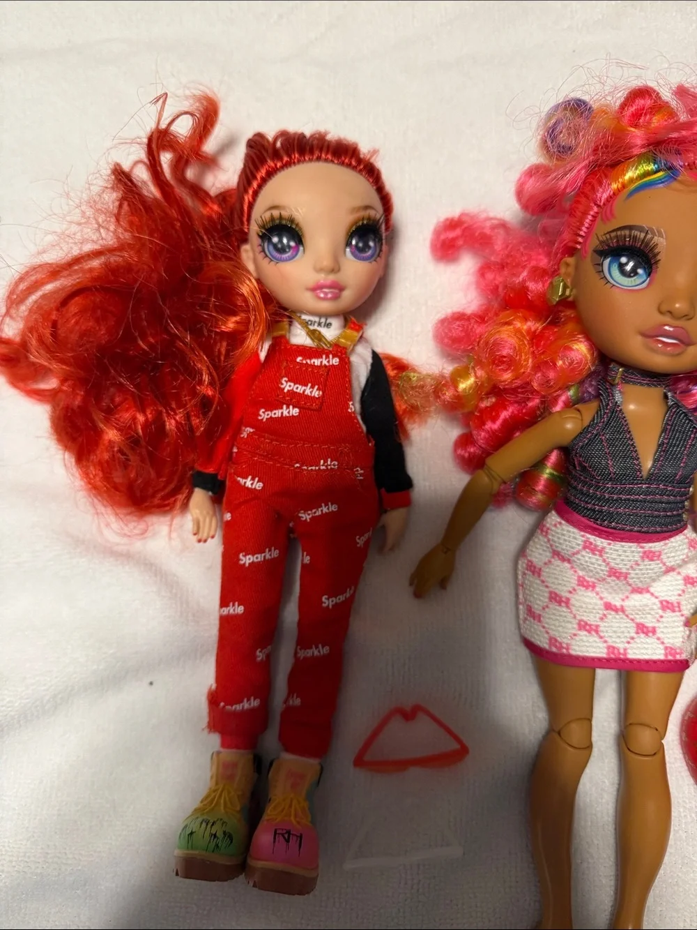 Pink & Multicolor Fashion Doll with Bright Hair and Play Accessories lot